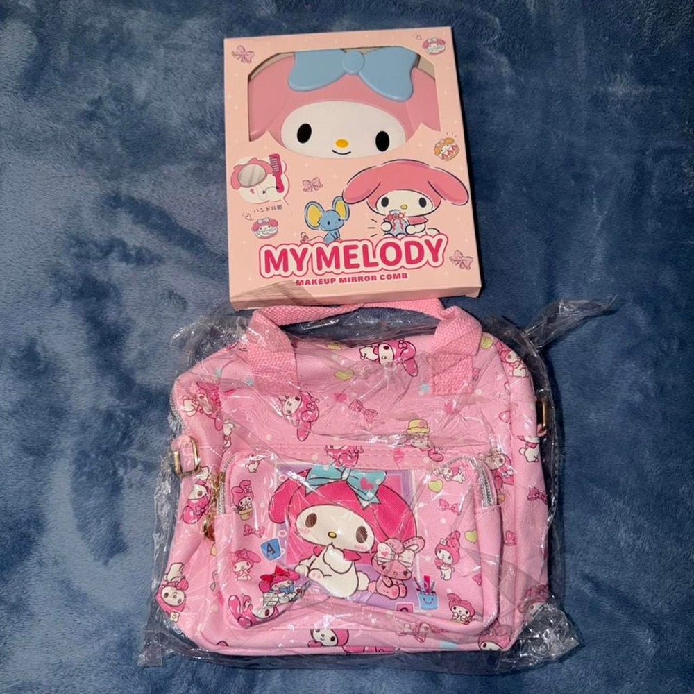 My Melody pink‎ backpack and makeup mirror set